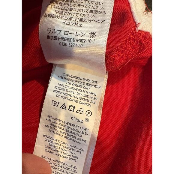 Polo Ralph Lauren Boys Red Long Sleeve Hoodie T-Shirt Size 5 - Picture 5 of 6
